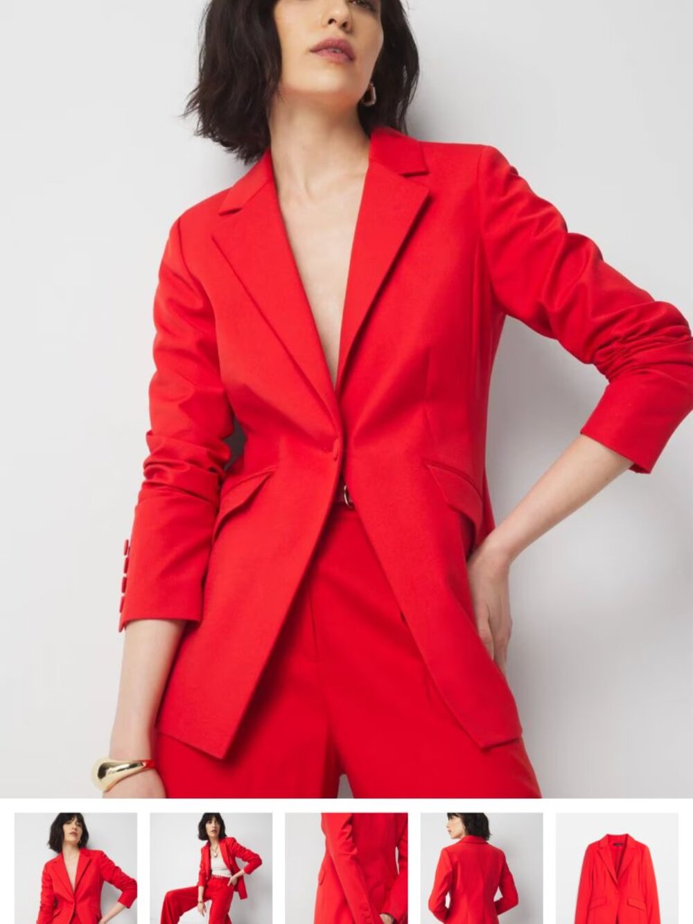nwt WHITE HOUSE BLACK MARKET relaxed one button blazer in flamenco red 6